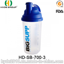 Botella libre de la coctelera de la proteína de 700ml BPA, botella modificada para requisitos particulares 2017 de la coctelera del polvo plástico (HD-SB-700-3)
